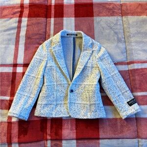 Armando M Boys Tweed Blazer in White and Black